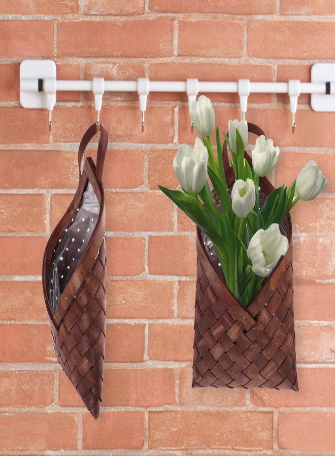 RORPOIR Rustic Wall Hanging Woven Basket for Decorative Arrangements and Versatile Storage Woven Storage Basket for Home Kitchen Bathroom Vegetable Flower Fruit Decor and Organizing - Image 2